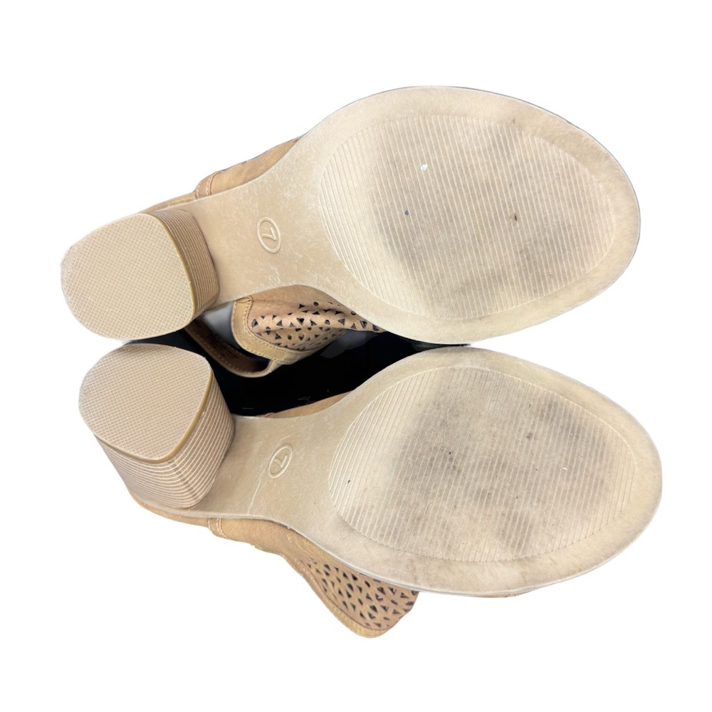 Universal Thread Milliana slingback cut-out bootie sandal tan heel Target EUC -7 - Picture 13 of 16